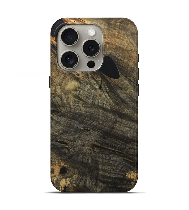 iPhone 16 Pro Wood+Resin Live Edge Phone Case - Francine (Wood Burl, 710136)