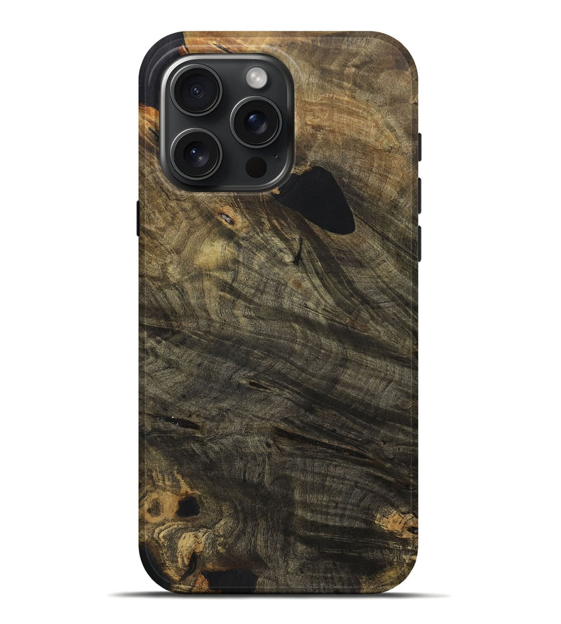 iPhone 16 Pro Max Wood+Resin Live Edge Phone Case - Francine (Wood Burl, 710136)