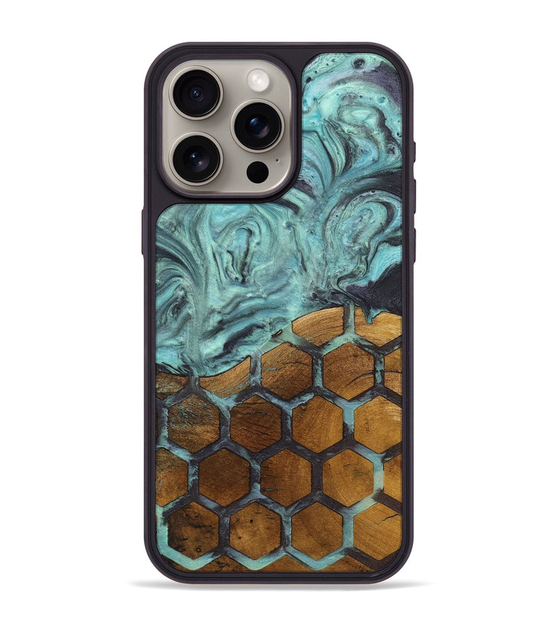 iPhone 15 Pro Max Wood+Resin Phone Case - Dorothea (Pattern, 710228)