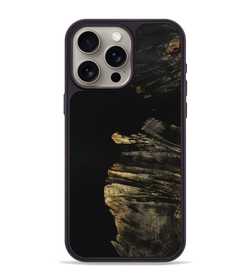 iPhone 15 Pro Max Wood+Resin Phone Case - Genesis (Pure Black, 710262)