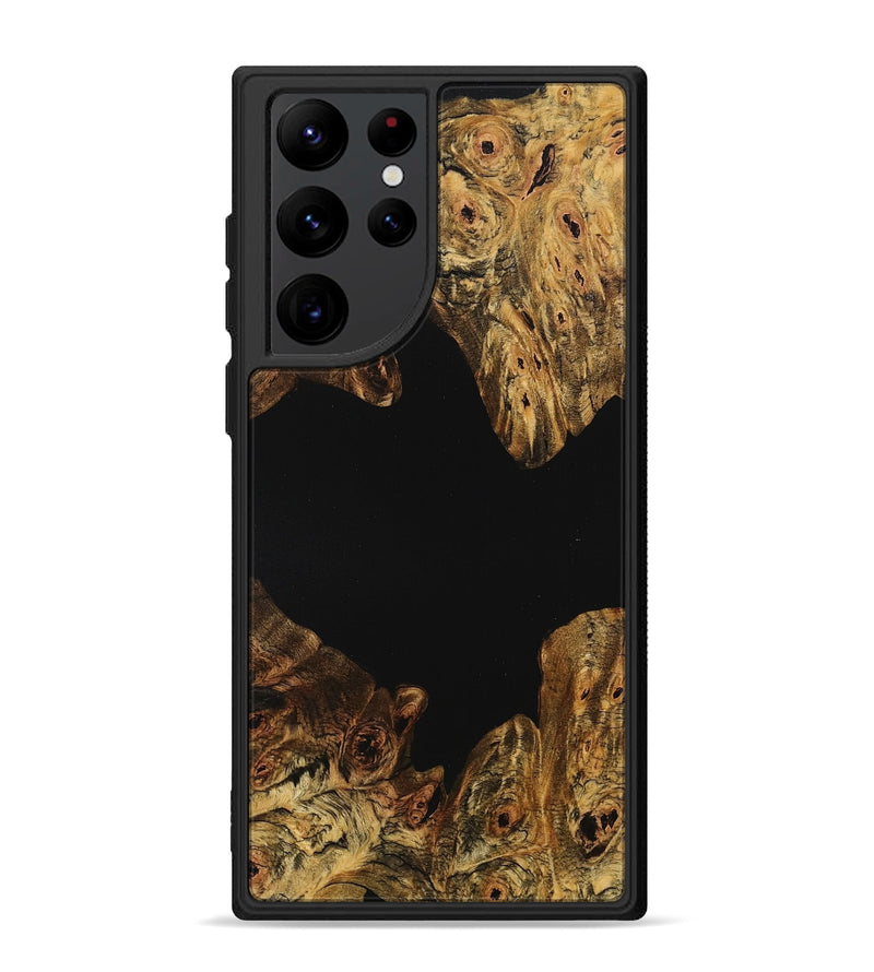 Galaxy S22 Ultra Wood+Resin Phone Case - Sage (Pure Black, 710264)