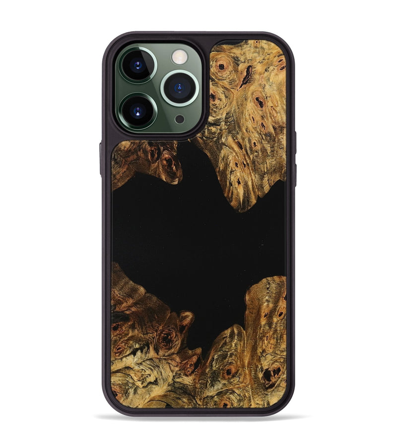 iPhone 13 Pro Max Wood+Resin Phone Case - Sage (Pure Black, 710264)