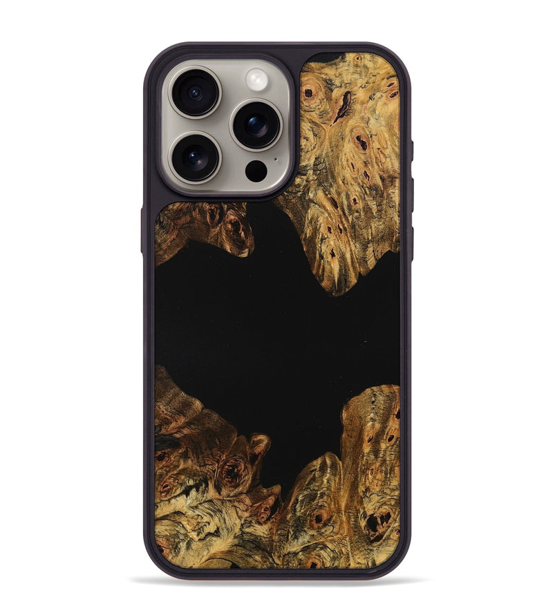 iPhone 15 Pro Max Wood+Resin Phone Case - Sage (Pure Black, 710264)