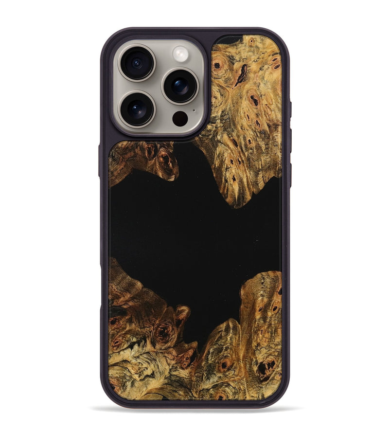 iPhone 16 Pro Max Wood+Resin Phone Case - Sage (Pure Black, 710264)