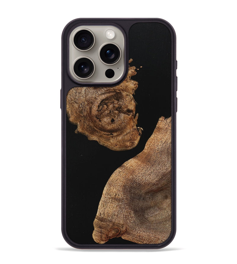 iPhone 15 Pro Max Wood+Resin Phone Case - Jude (Pure Black, 710270)