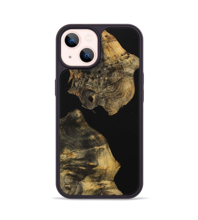 iPhone 14 Wood+Resin Phone Case - Bonnie (Pure Black, 710271)