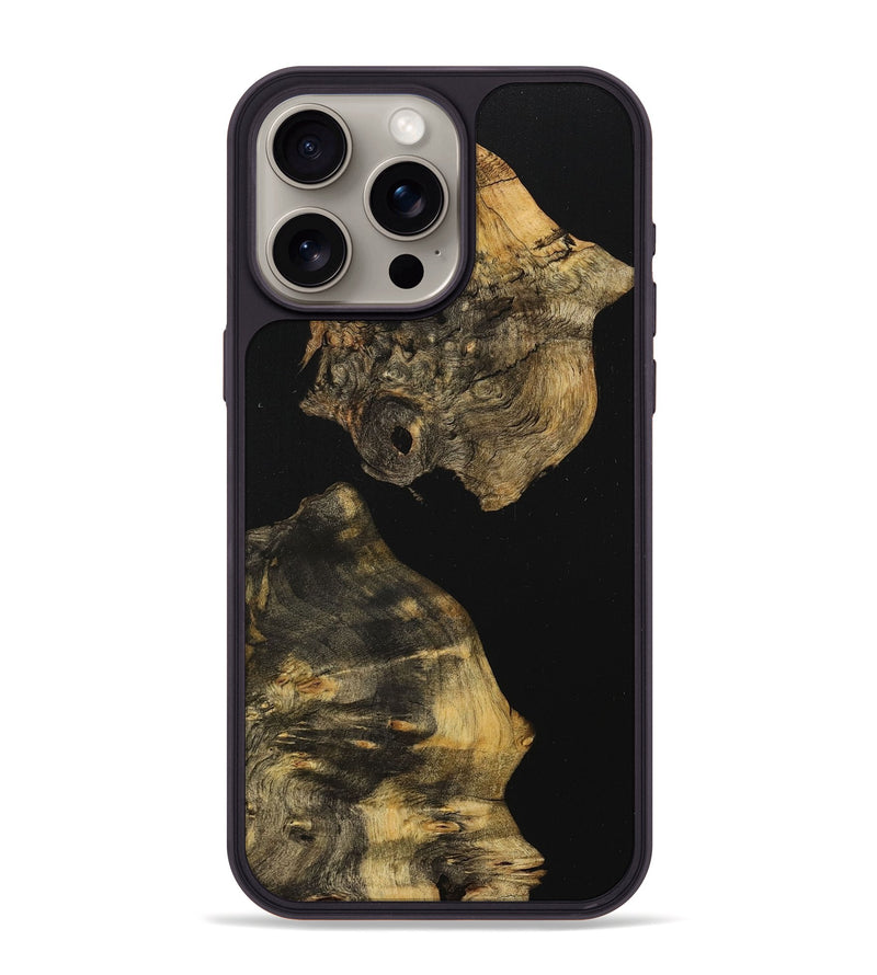 iPhone 15 Pro Max Wood+Resin Phone Case - Bonnie (Pure Black, 710271)