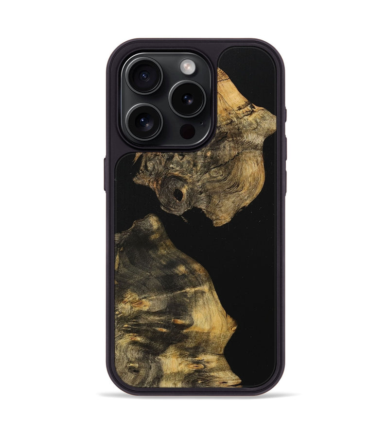 iPhone 15 Pro Wood+Resin Phone Case - Bonnie (Pure Black, 710271)