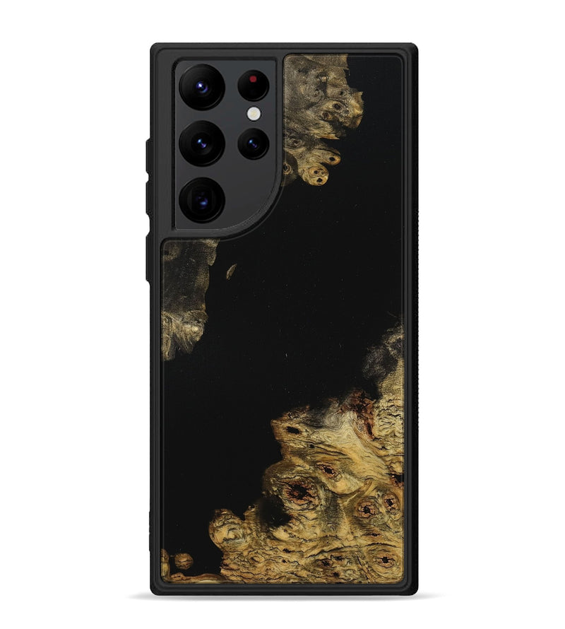 Galaxy S22 Ultra Wood+Resin Phone Case - Lacy (Pure Black, 710274)
