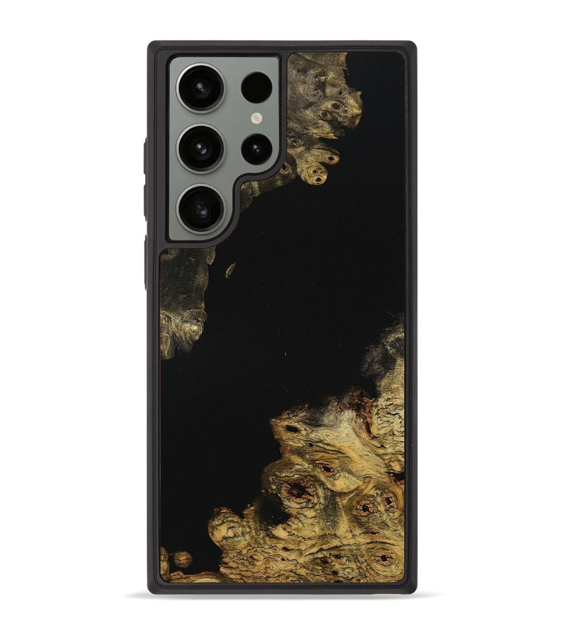 Galaxy S23 Ultra Wood+Resin Phone Case - Lacy (Pure Black, 710274)