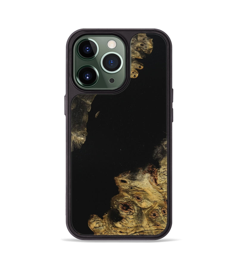 iPhone 13 Pro Wood+Resin Phone Case - Lacy (Pure Black, 710274)