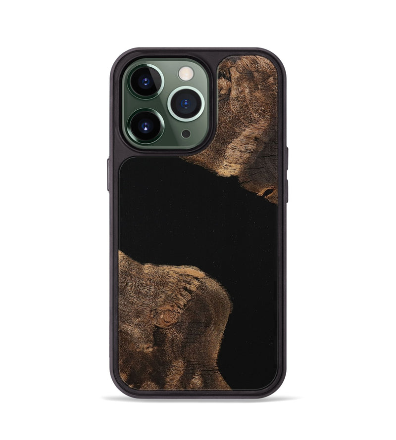 iPhone 13 Pro Wood+Resin Phone Case - Angelique (Pure Black, 710282)