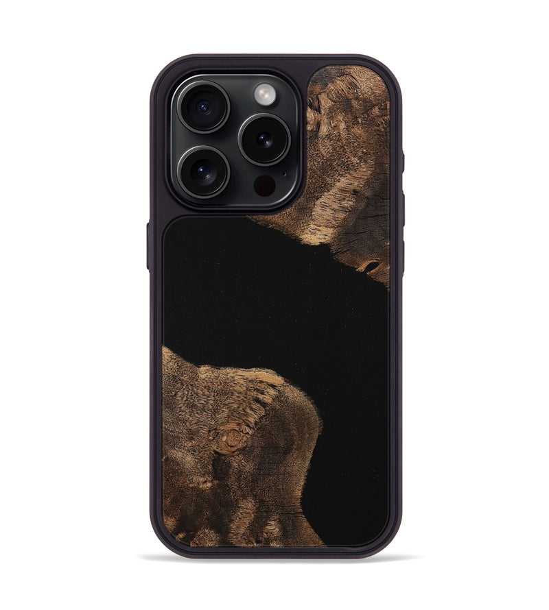 iPhone 15 Pro Wood+Resin Phone Case - Angelique (Pure Black, 710282)