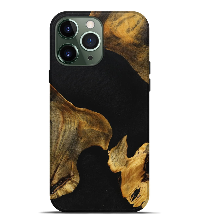 iPhone 13 Pro Max Wood+Resin Live Edge Phone Case - Willie (Pure Black, 710290)