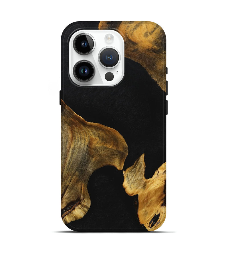 iPhone 15 Pro Wood+Resin Live Edge Phone Case - Willie (Pure Black, 710290)