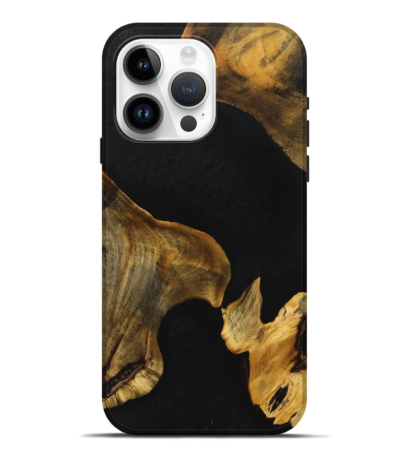 iPhone 15 Pro Max Wood+Resin Live Edge Phone Case - Willie (Pure Black, 710290)