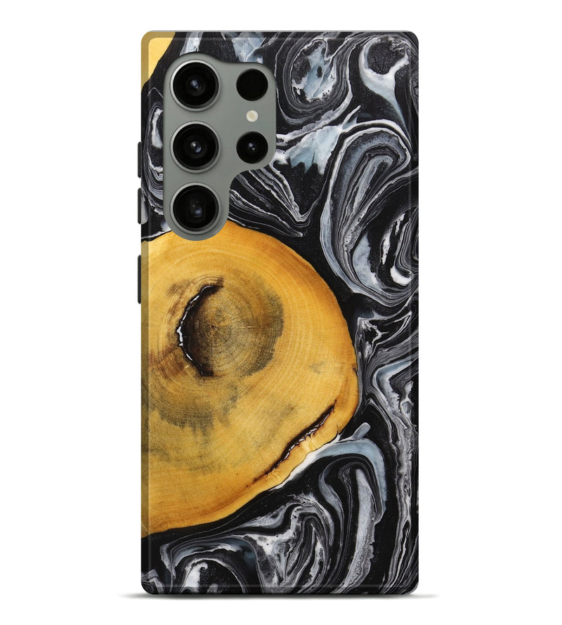 Galaxy S24 Ultra Wood+Resin Live Edge Phone Case - Conner (Black & White, 710311)