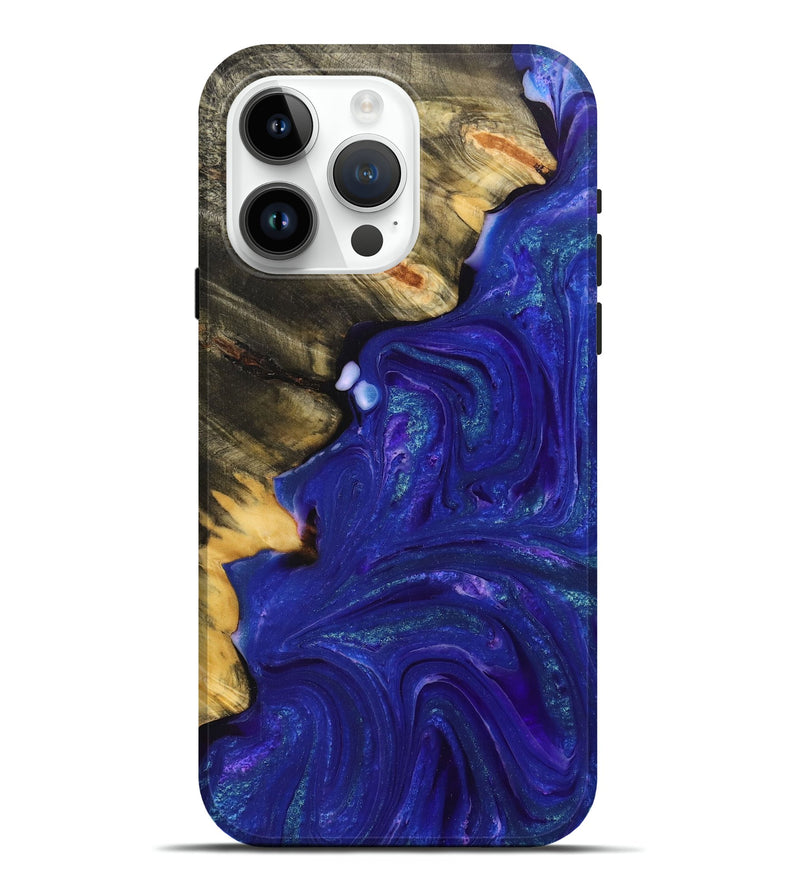 iPhone 15 Pro Max Wood+Resin Live Edge Phone Case - Kassidy (Purple, 710315)
