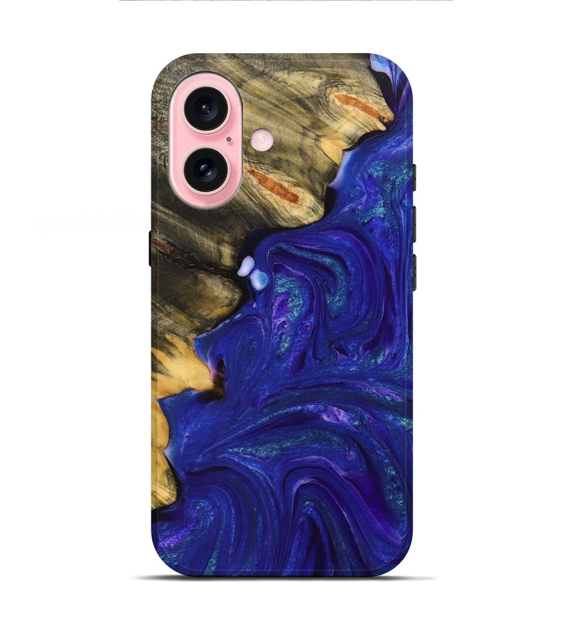 iPhone 16 Wood+Resin Live Edge Phone Case - Kassidy (Purple, 710315)