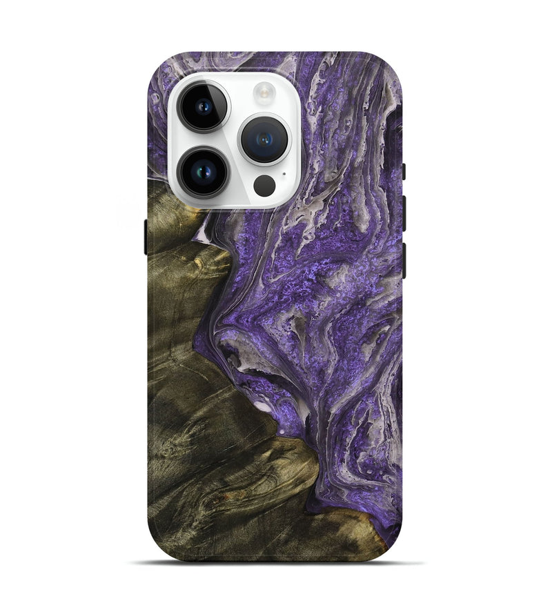 iPhone 15 Pro Wood+Resin Live Edge Phone Case - Jamie (Purple, 710321)