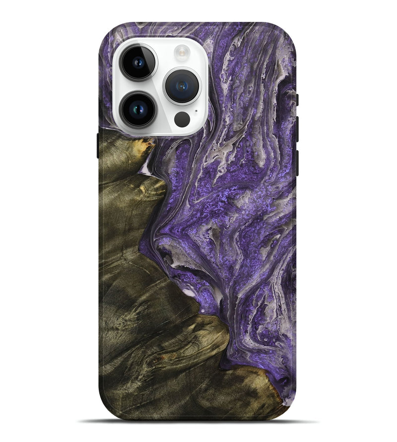 iPhone 15 Pro Max Wood+Resin Live Edge Phone Case - Jamie (Purple, 710321)