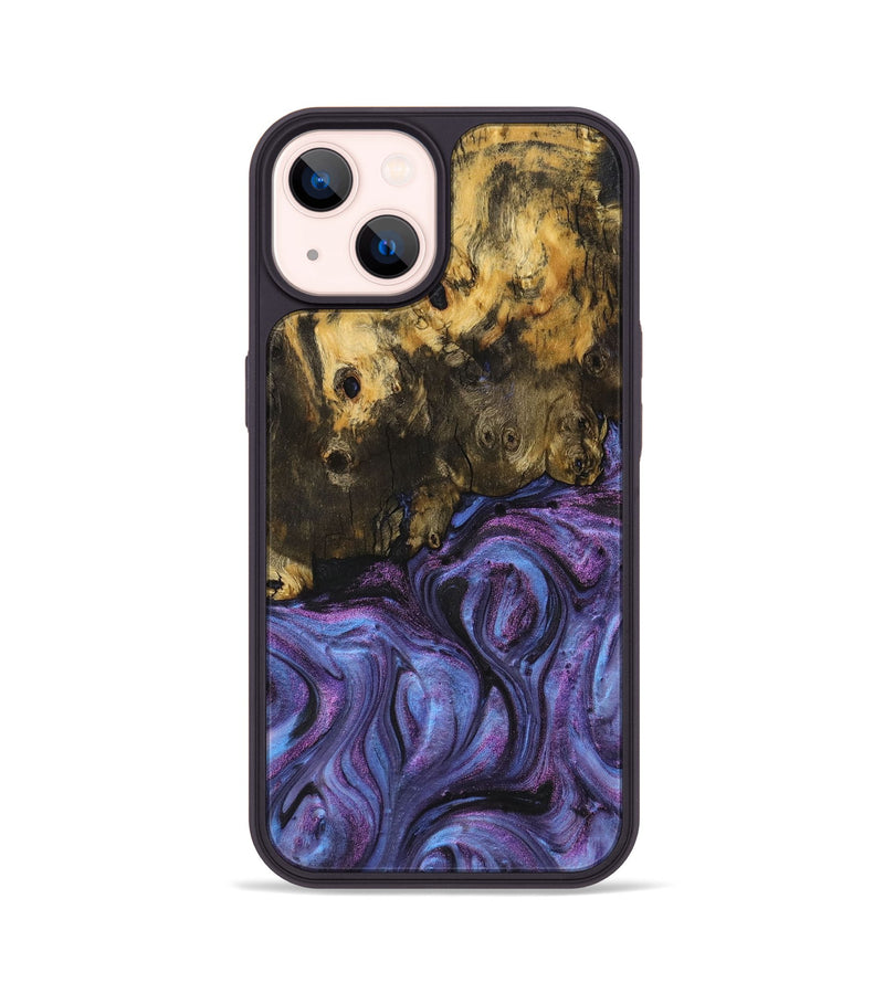 iPhone 14 Wood+Resin Phone Case - Kristopher (Purple, 710395)