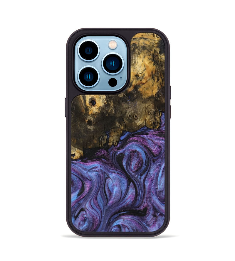 iPhone 14 Pro Wood+Resin Phone Case - Kristopher (Purple, 710395)