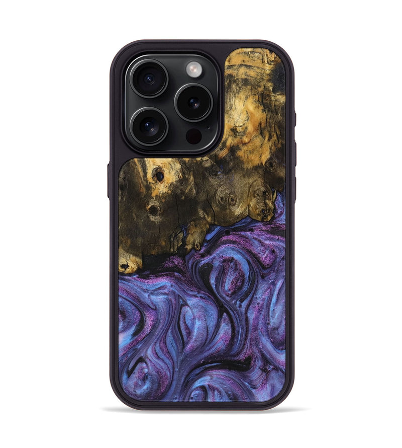 iPhone 15 Pro Wood+Resin Phone Case - Kristopher (Purple, 710395)