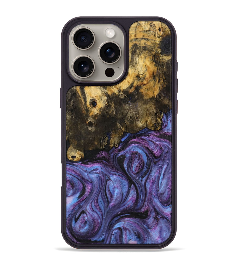 iPhone 16 Pro Max Wood+Resin Phone Case - Kristopher (Purple, 710395)