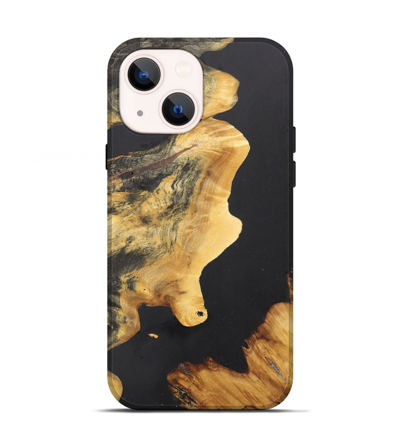 iPhone 13 Wood+Resin Live Edge Phone Case - Denzel (Pure Black, 710423)