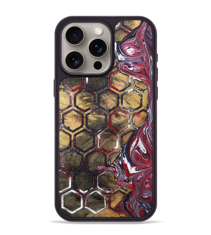 iPhone 15 Pro Max Wood+Resin Phone Case - Michele (Pattern, 710516)