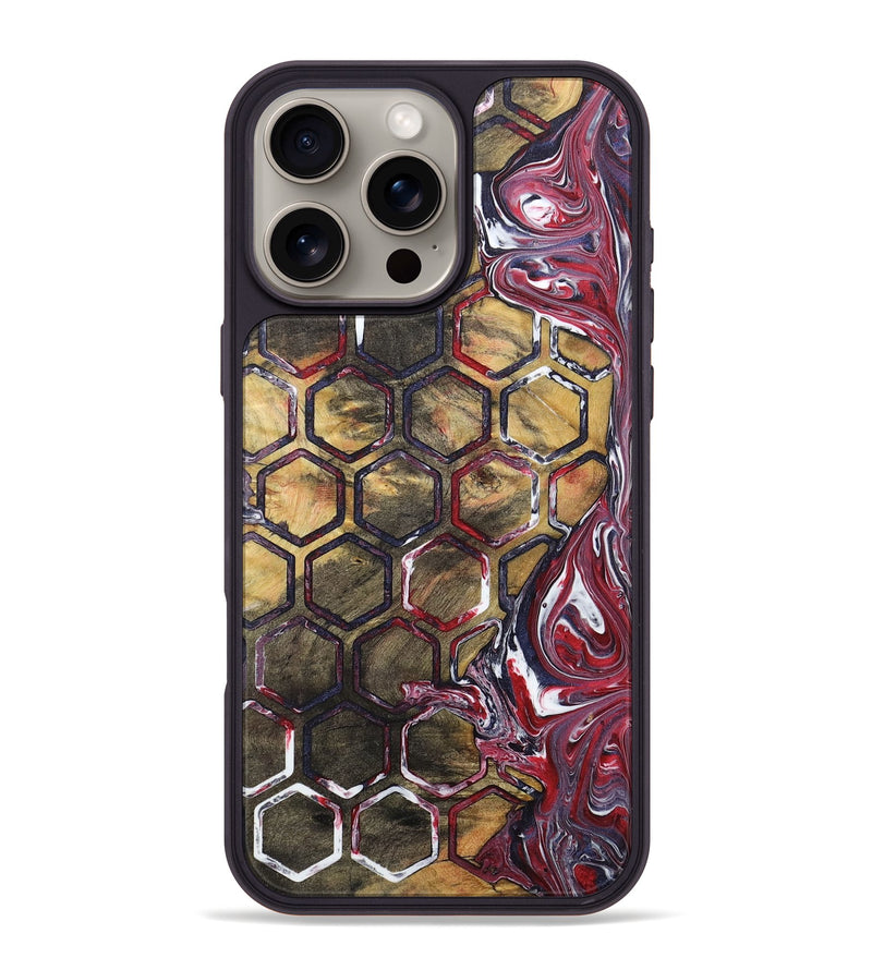 iPhone 16 Pro Max Wood+Resin Phone Case - Michele (Pattern, 710516)