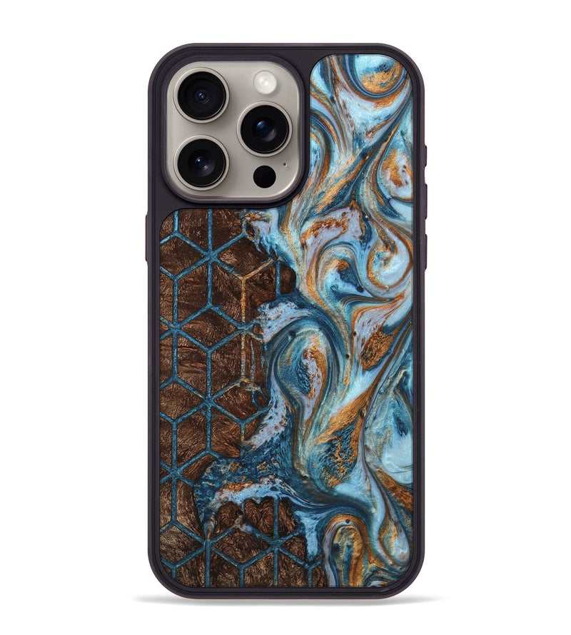 iPhone 15 Pro Max Wood+Resin Phone Case - Reagan (Pattern, 710546)