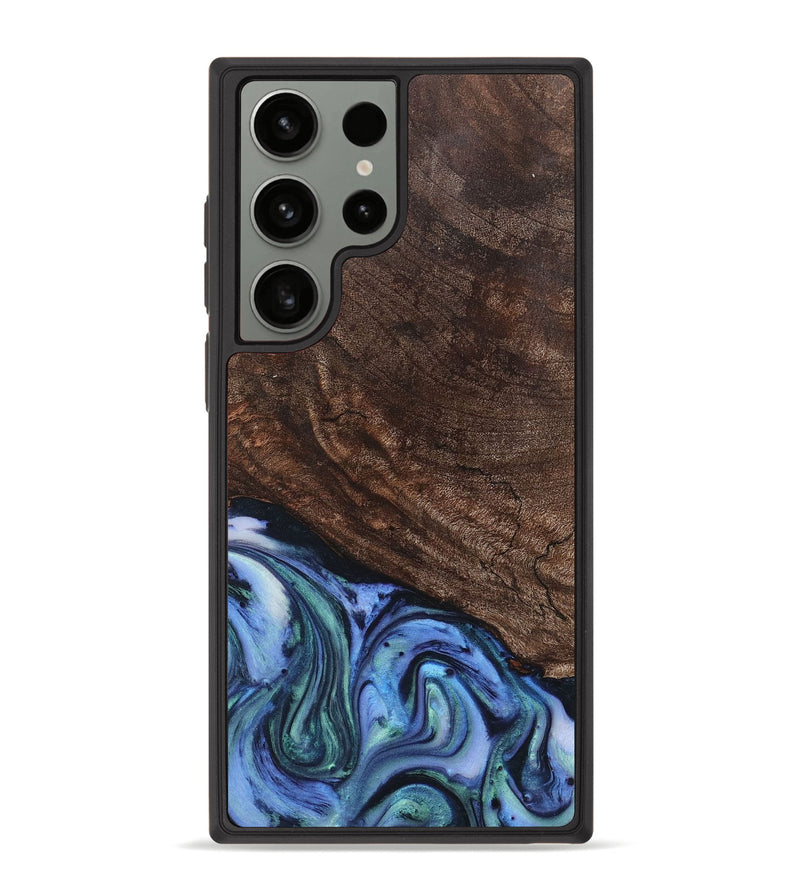 Galaxy S23 Ultra Wood+Resin Phone Case - Wayne (Blue, 710561)