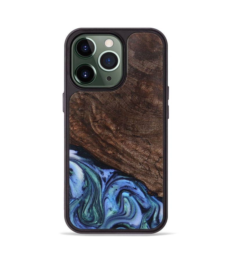 iPhone 13 Pro Wood+Resin Phone Case - Wayne (Blue, 710561)