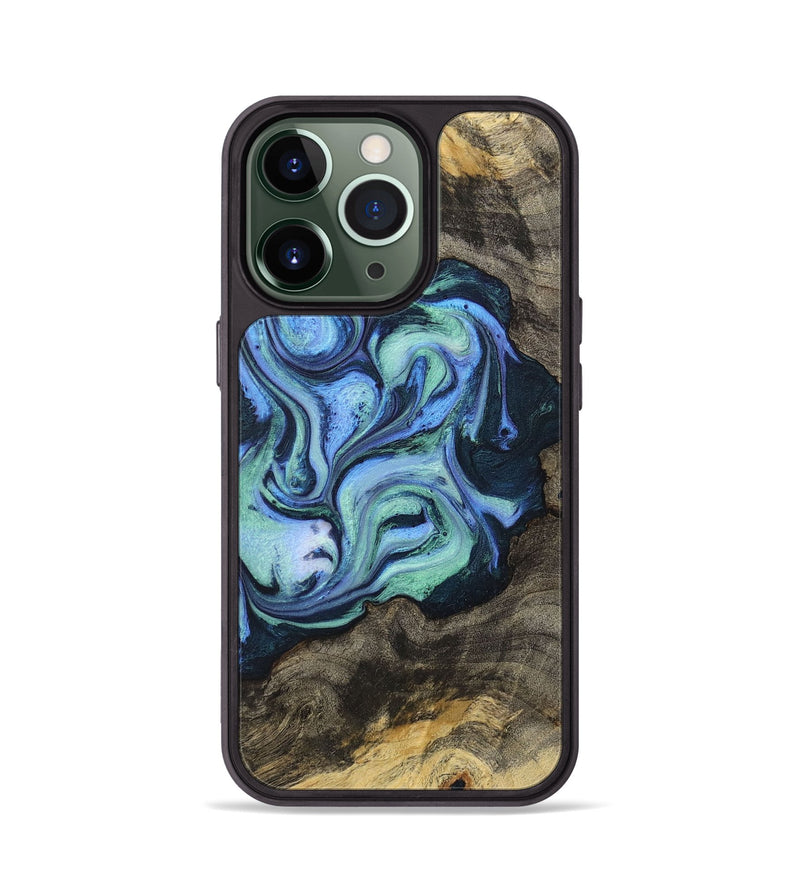 iPhone 13 Pro Wood+Resin Phone Case - Tyson (Blue, 710573)