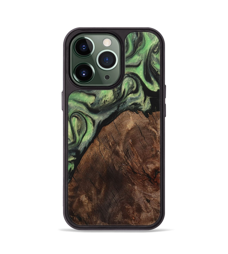 iPhone 13 Pro Wood+Resin Phone Case - Herman (Green, 710612)