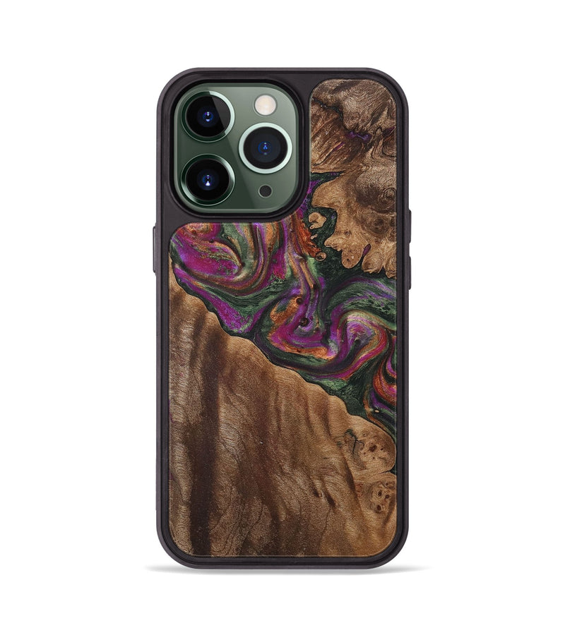 iPhone 13 Pro Wood+Resin Phone Case - Kent (Green, 710633)