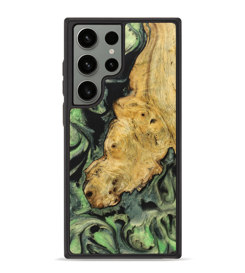 Galaxy S23 Ultra Wood+Resin Phone Case - Savanna (Green, 710638)