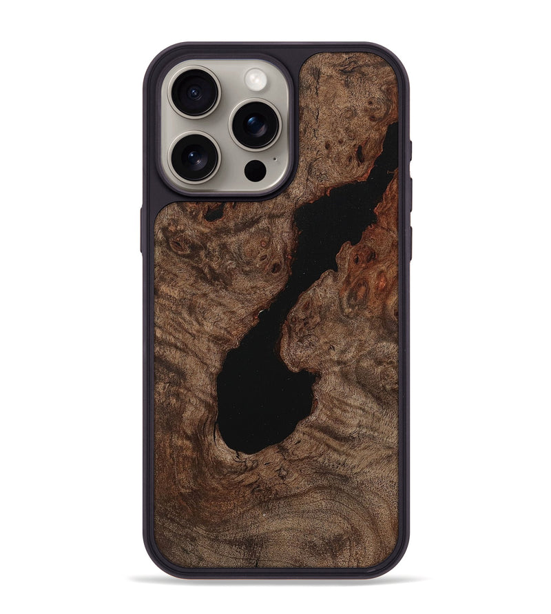 iPhone 15 Pro Max Wood+Resin Phone Case - Conor (Wood Burl, 710751)