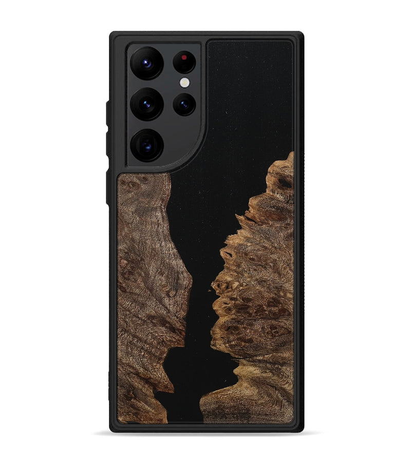 Galaxy S22 Ultra Wood+Resin Phone Case - Kayla (Pure Black, 710835)