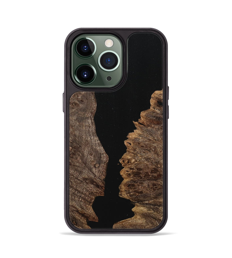 iPhone 13 Pro Wood+Resin Phone Case - Kayla (Pure Black, 710835)