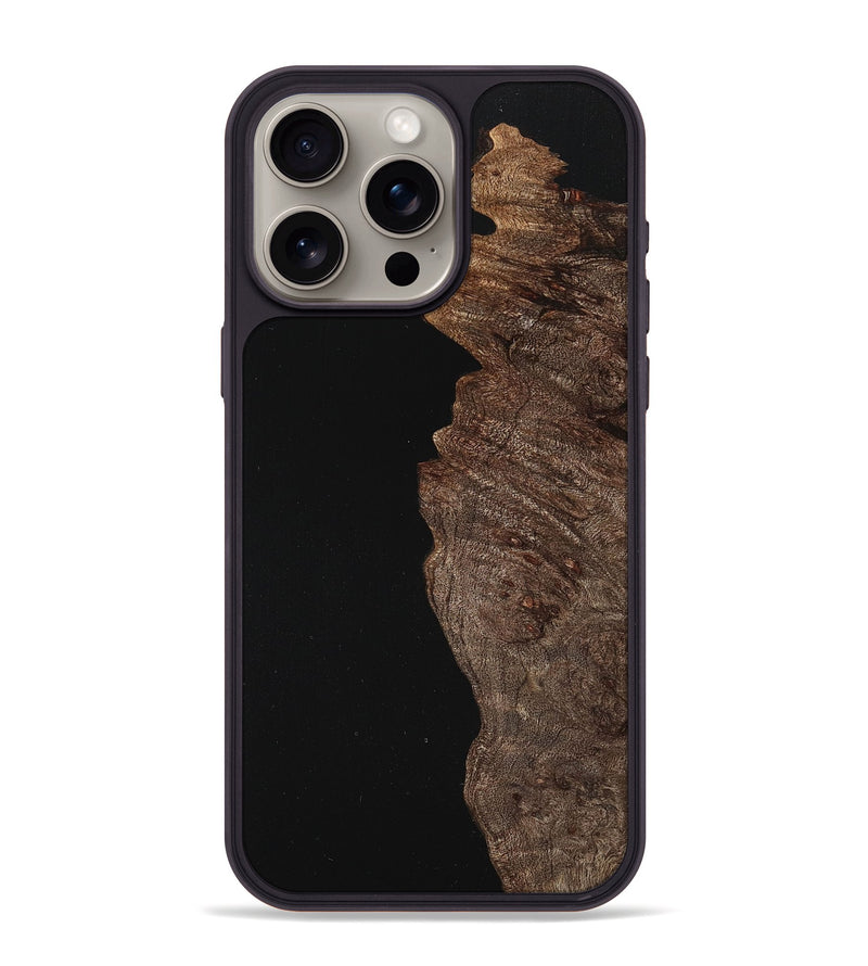 iPhone 15 Pro Max Wood+Resin Phone Case - Londyn (Pure Black, 710840)