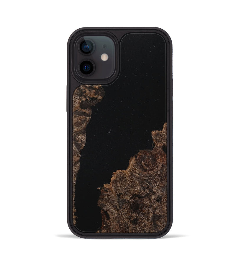 iPhone 12 Wood+Resin Phone Case - Gianni (Pure Black, 710844)