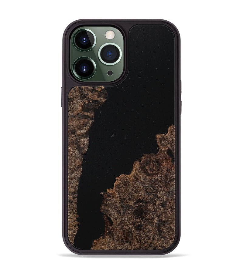 iPhone 13 Pro Max Wood+Resin Phone Case - Gianni (Pure Black, 710844)