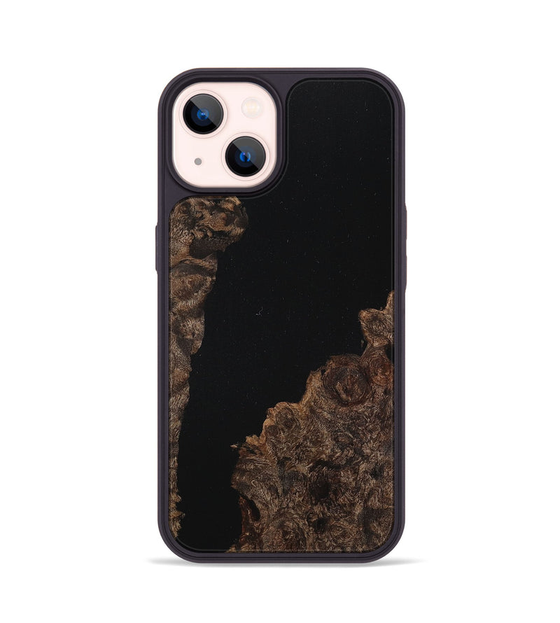 iPhone 14 Wood+Resin Phone Case - Gianni (Pure Black, 710844)