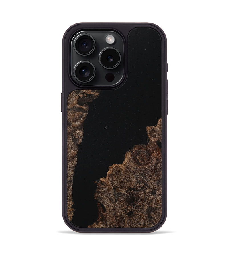 iPhone 15 Pro Wood+Resin Phone Case - Gianni (Pure Black, 710844)