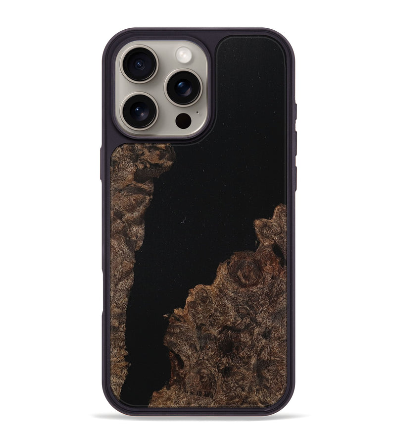 iPhone 16 Pro Max Wood+Resin Phone Case - Gianni (Pure Black, 710844)