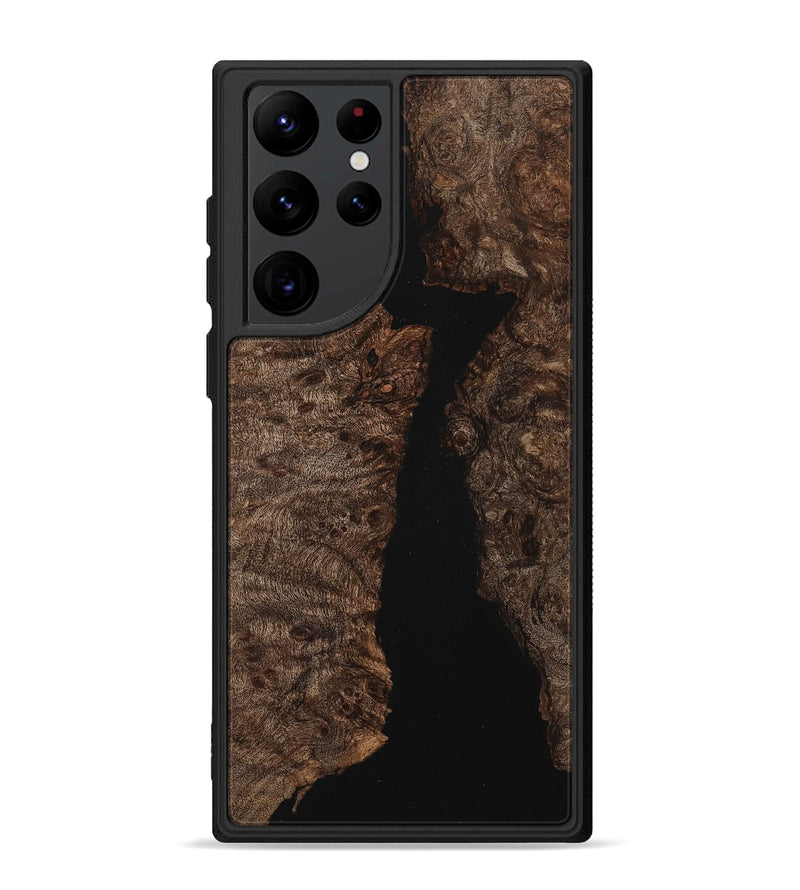 Galaxy S22 Ultra Wood+Resin Phone Case - Pamela (Pure Black, 710847)