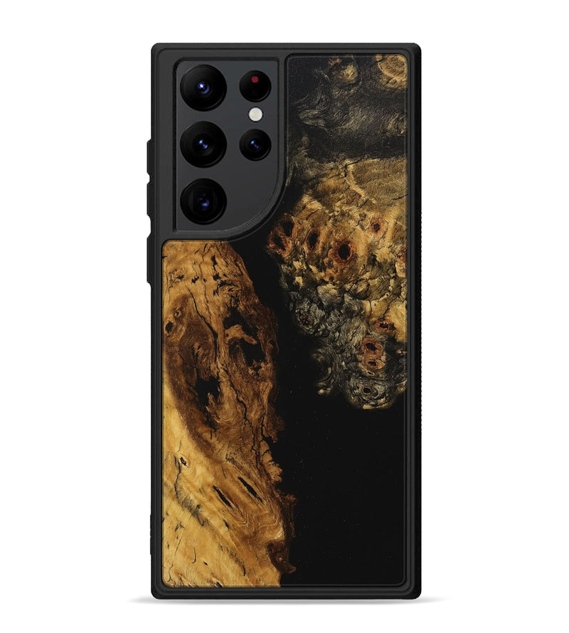 Galaxy S22 Ultra Wood+Resin Phone Case - Paul (Pure Black, 710849)